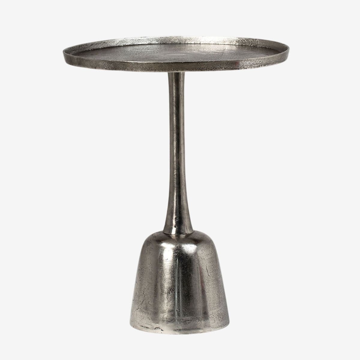 Round Nickel Side Table - Image 1