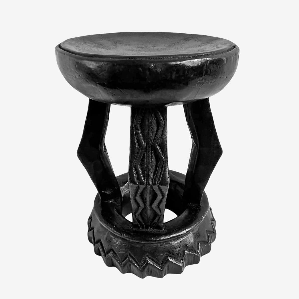 Black Oka Yoruba Stool - Image 1