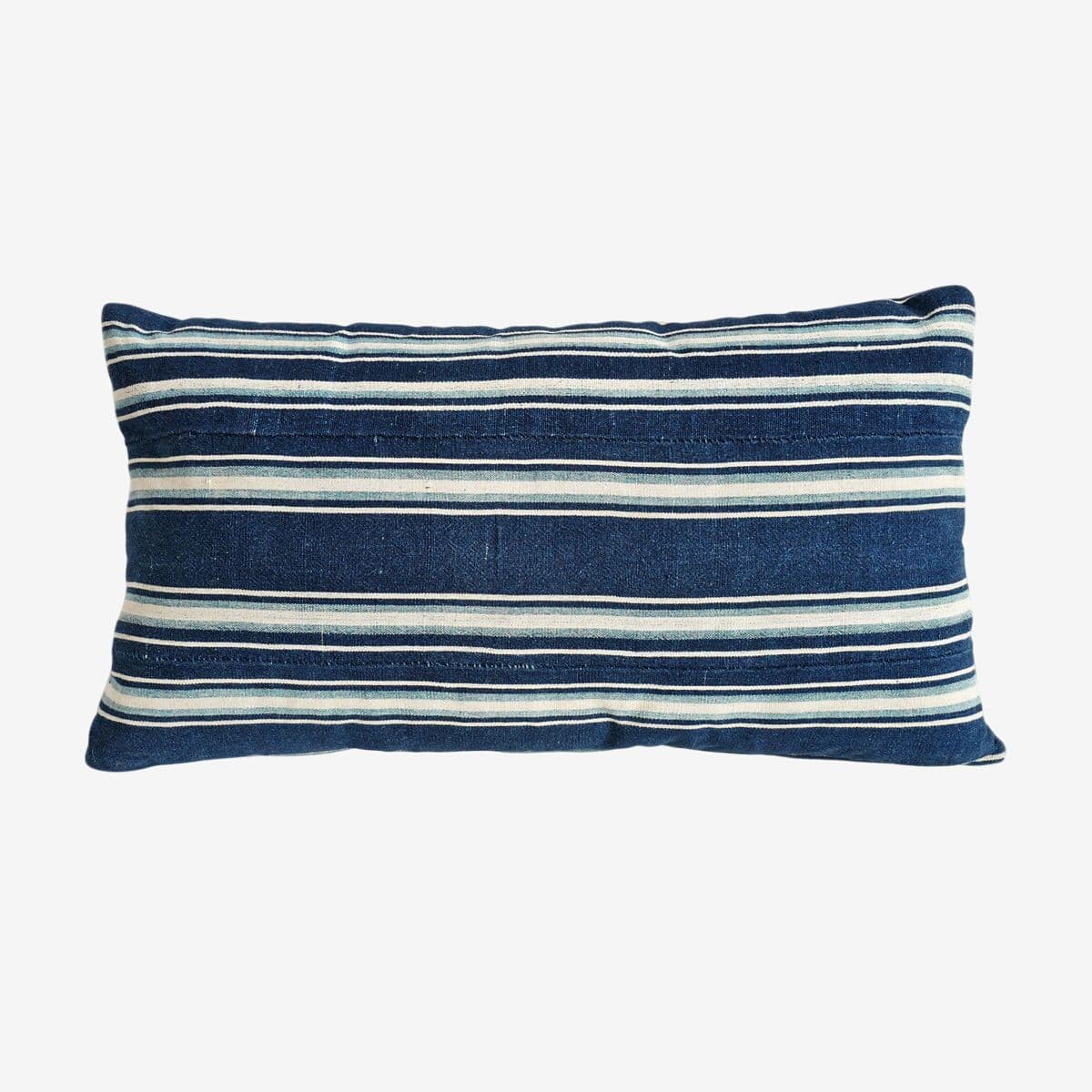 Striped Indigo Mudcloth Pillow - Image 1