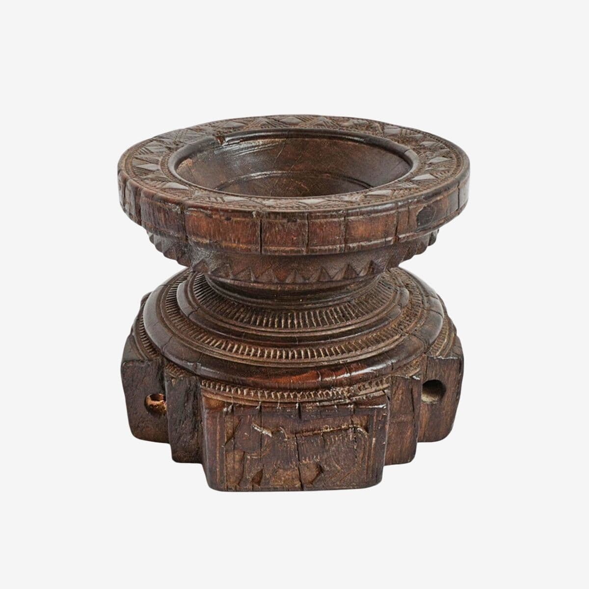 Vintage Carved Wood Seed Sorter - Image 1