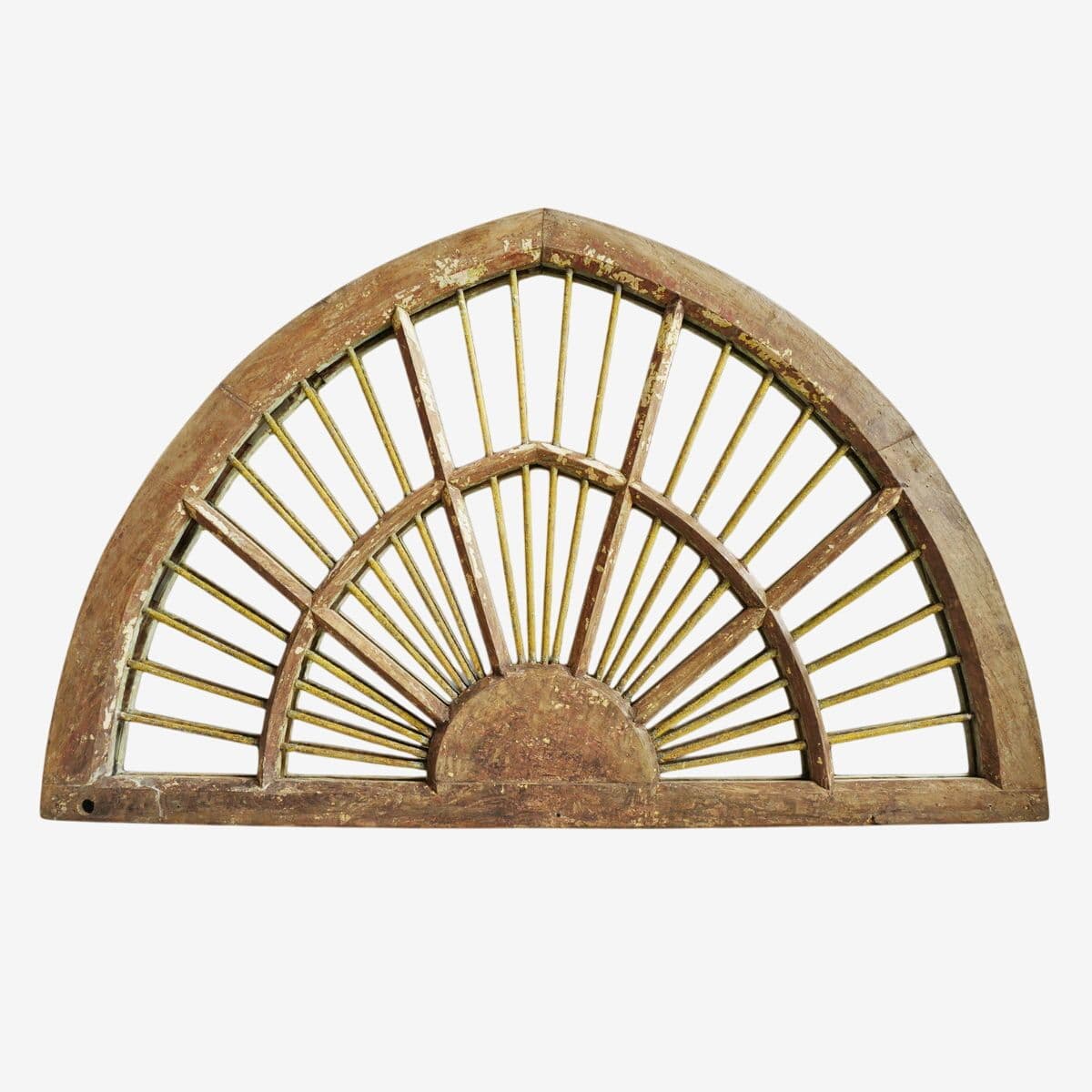 Old Wood & Iron Window Transom Mirror - Image 1