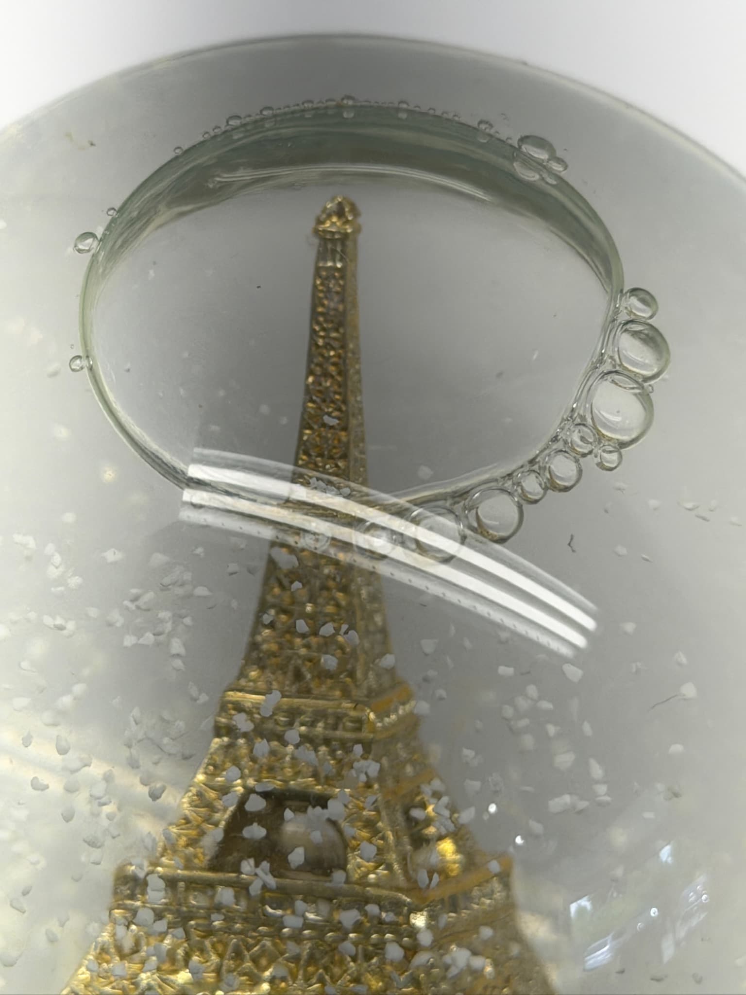 Walgreens Eiffel Tower Water Globe Glitter Snow Globe Gold Base Decor - Thumbnail 5