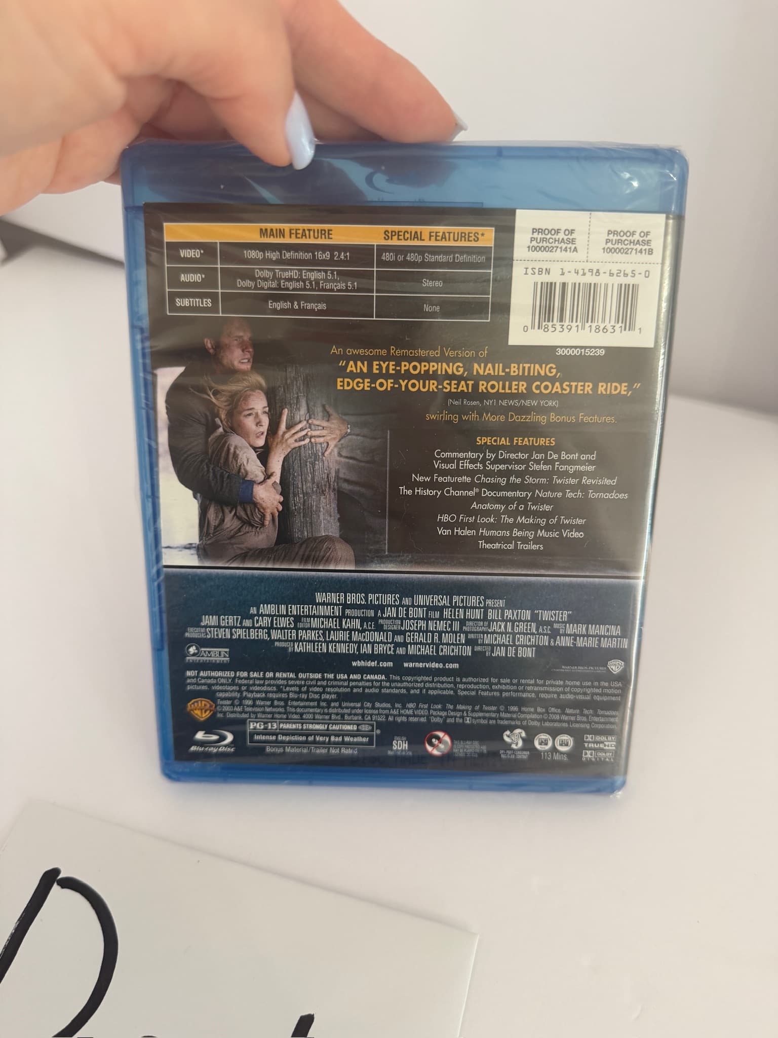 Twister Blu-ray Disc 1080p HD Digital Copy New Sealed - Thumbnail 3