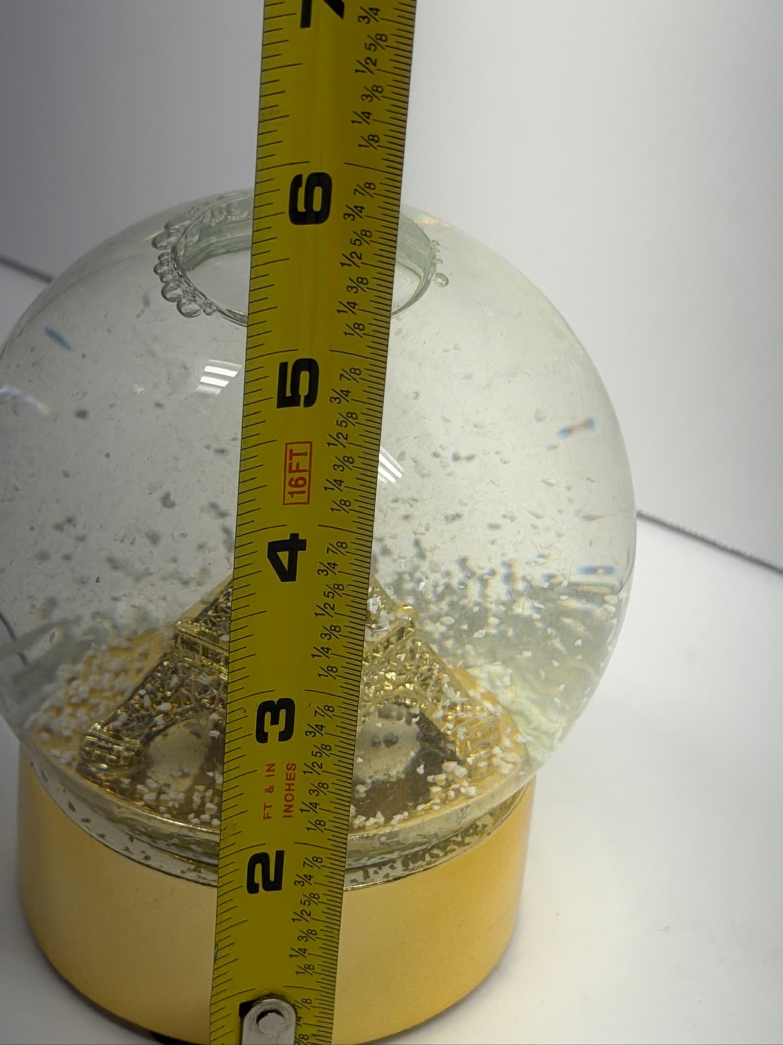 Walgreens Eiffel Tower Water Globe Glitter Snow Globe Gold Base Decor - Thumbnail 7