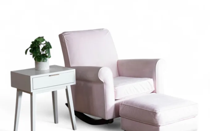 Pottery Barn Kids rocker with ottoman, cut out