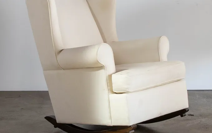 Crate & Barrel upholstered rocker, as photographed