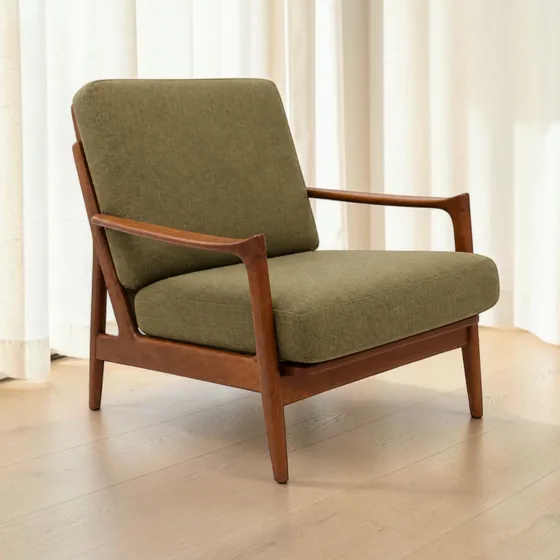 The same chair staged in a living room