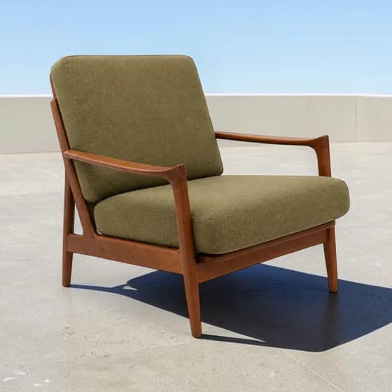 The same chair staged on a sunlit patio