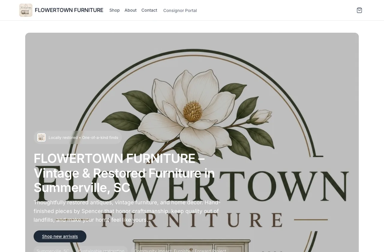 Flowertown Furniture storefront