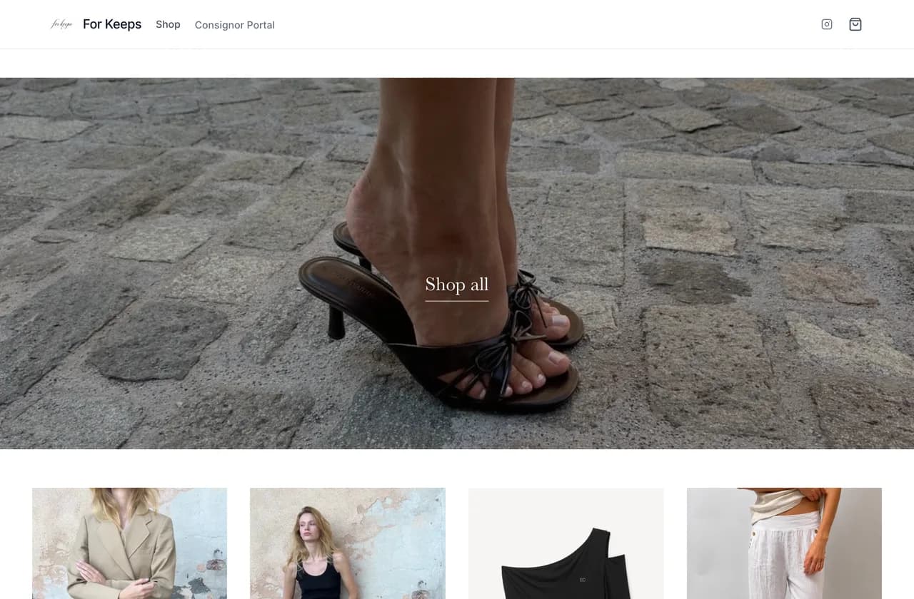 For Keeps storefront