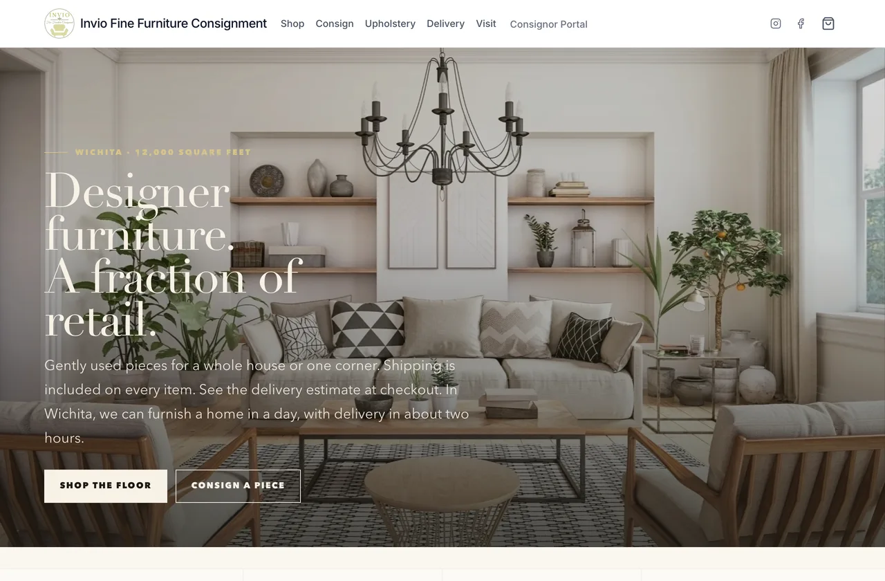 Invio Fine Furniture Consignment storefront