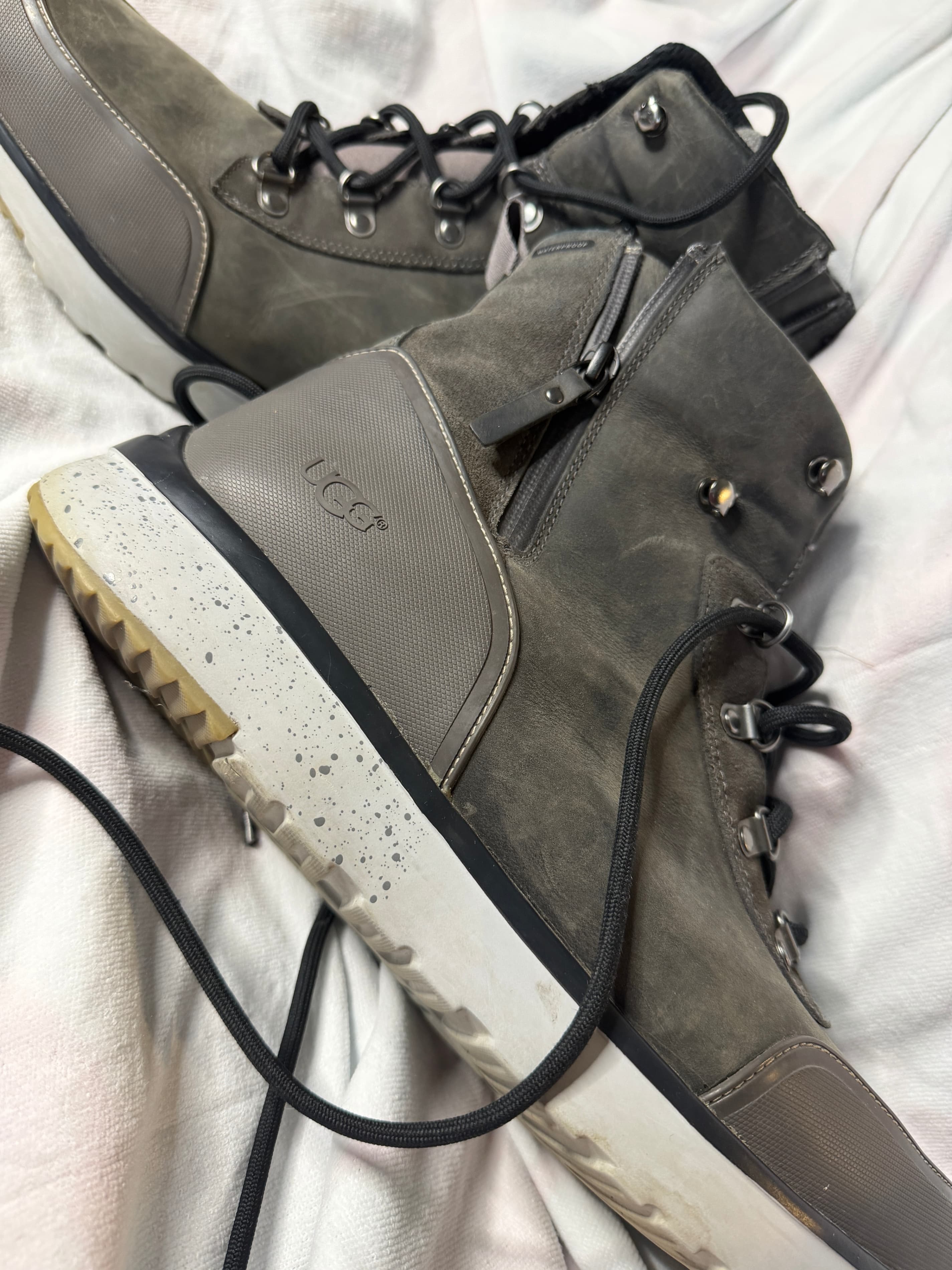 UGG Men's Waterproof Lace-Up Boots with Side Zipper
