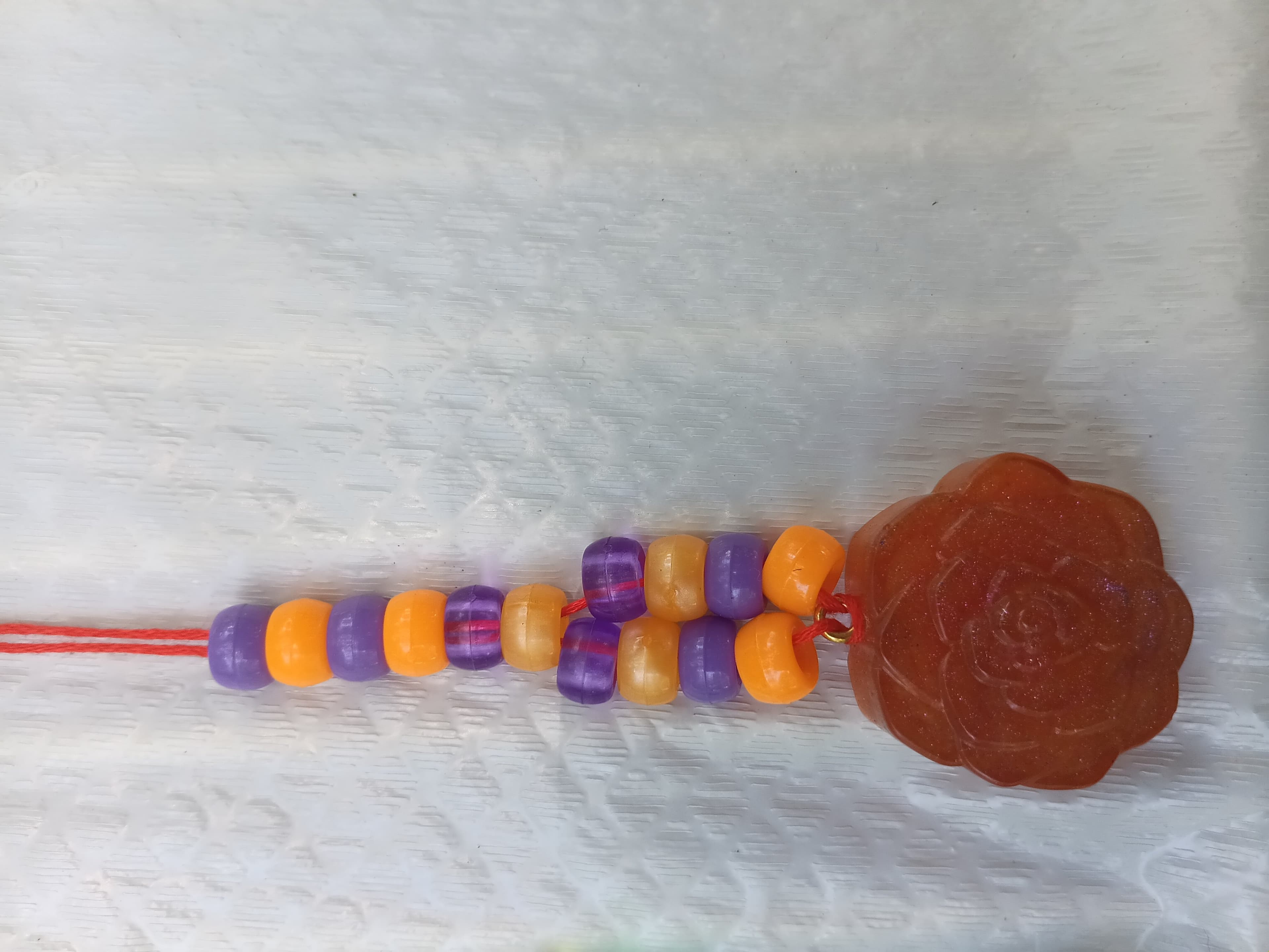Homemade Resin Medium Rose Necklace