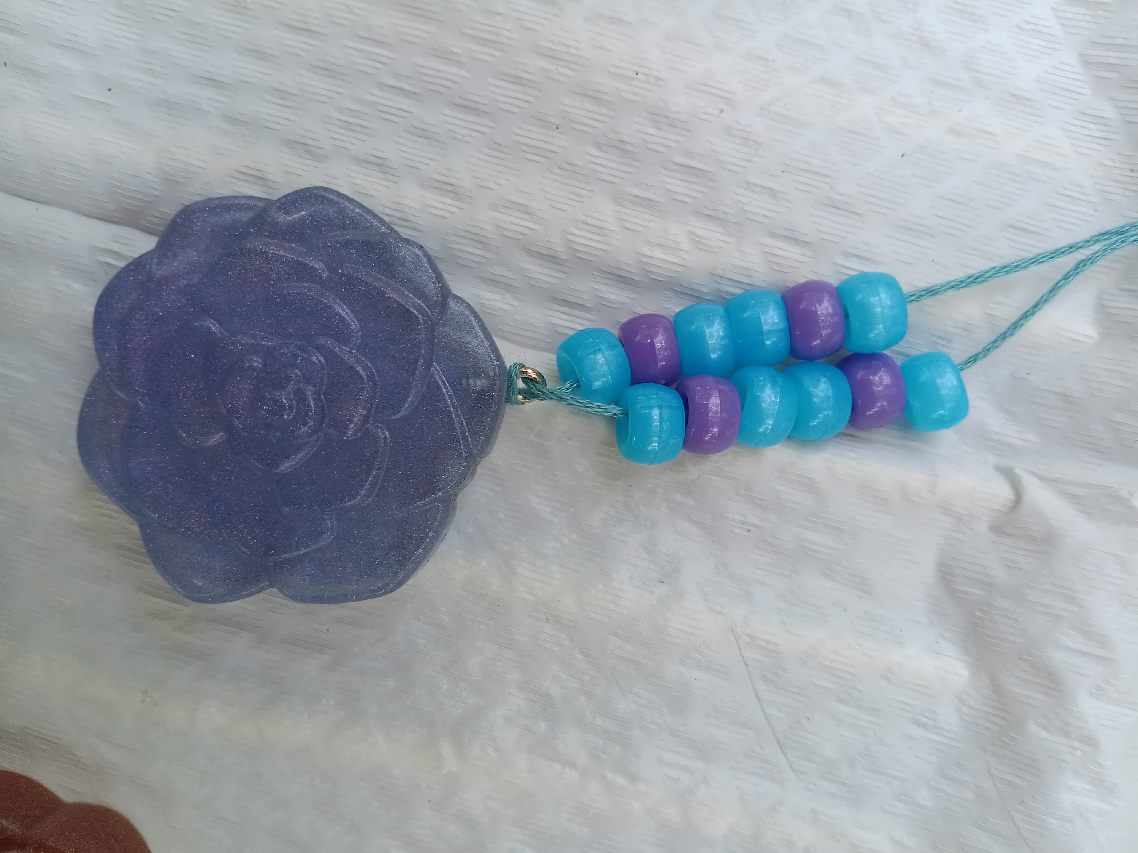 Homemade Resin Large Rose Necklace