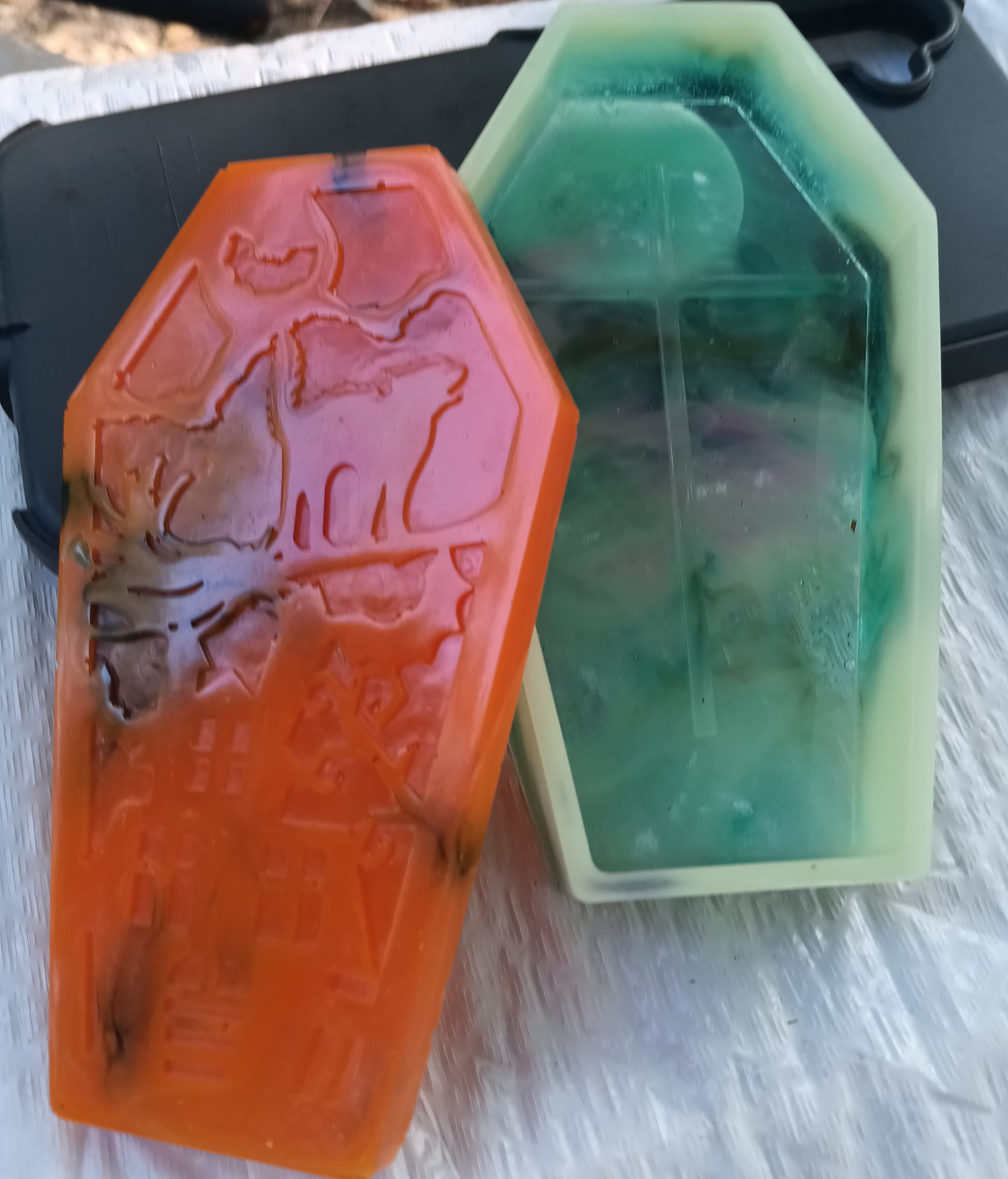 Handmade Resin Gothic Coffin Trinket Box with Lid