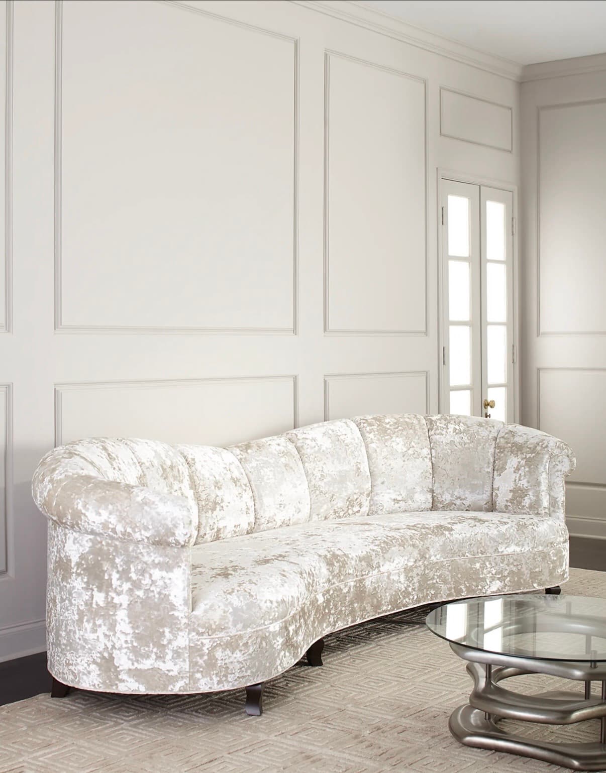 Lizette Velvet Channel Tufted Sofa - Image 1