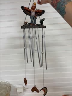 Windchime with Ceramic Native American theme - Image 1