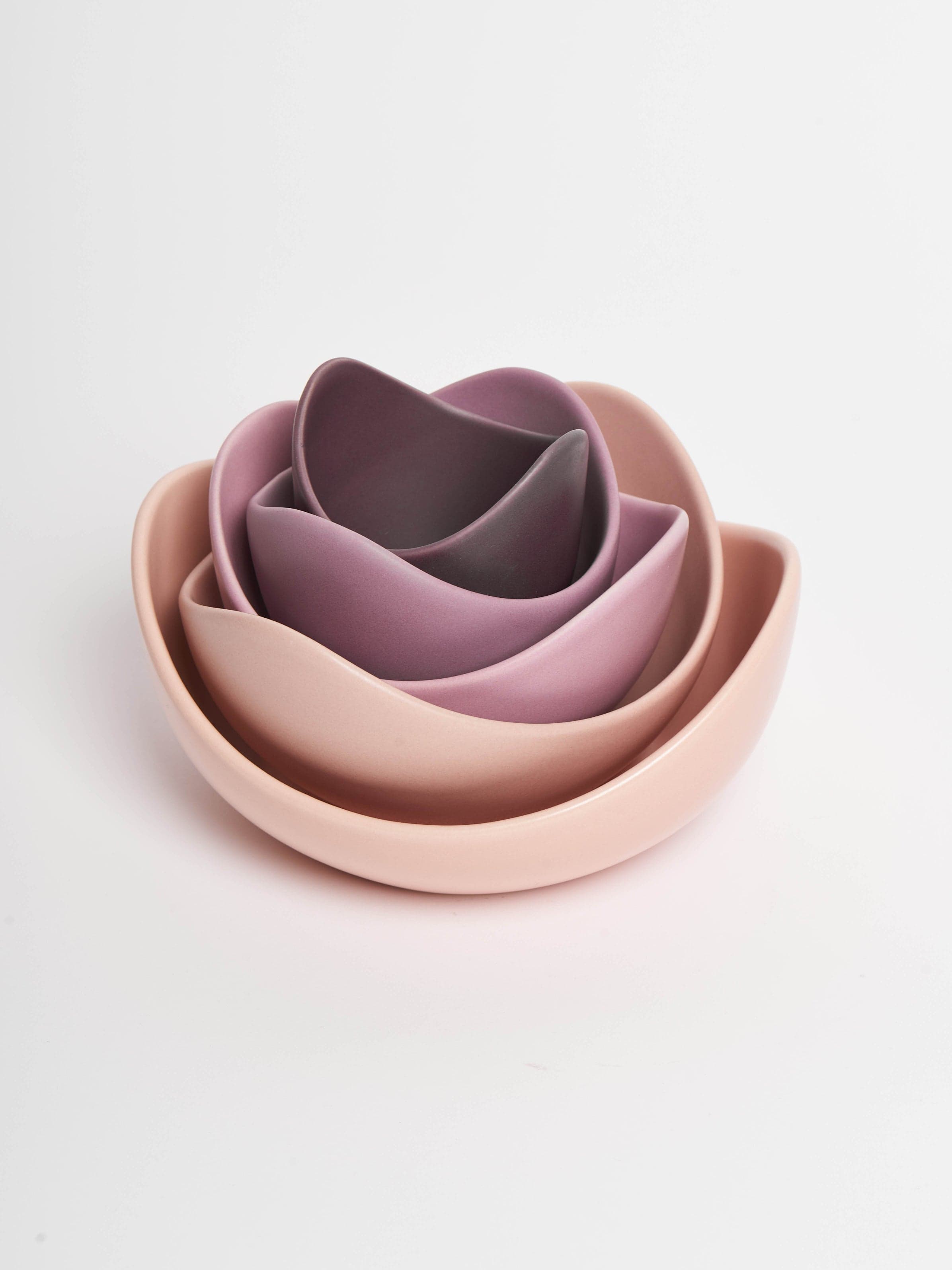 Natalia Ceramic Lotus nesting bowls- 5pc - Image 1