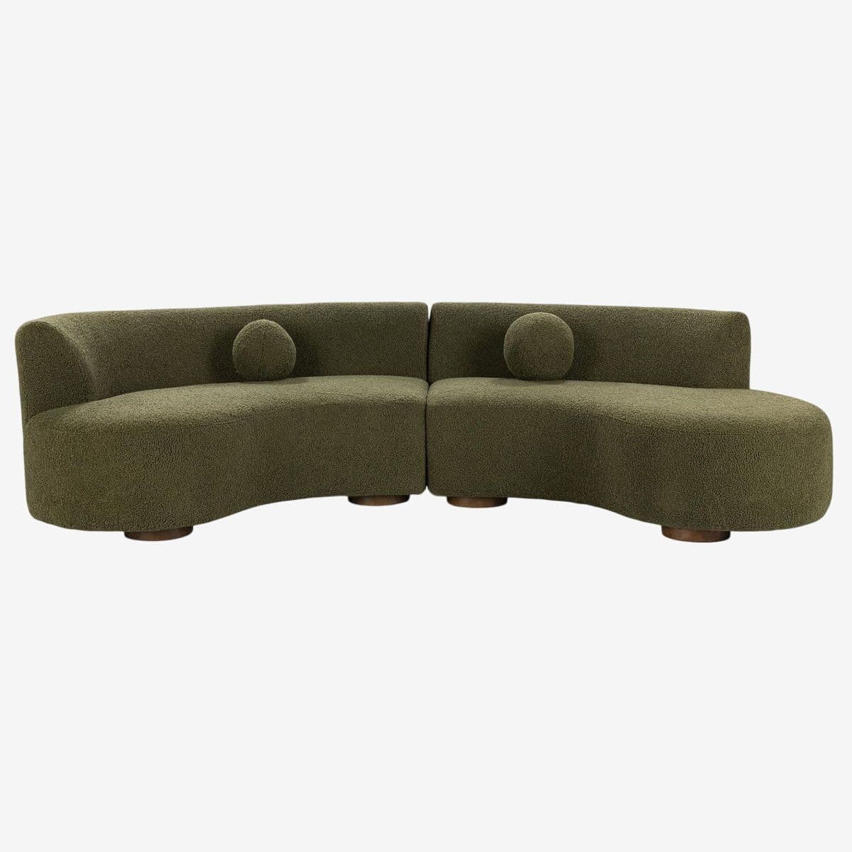 Olive Mod Crescent Sectional