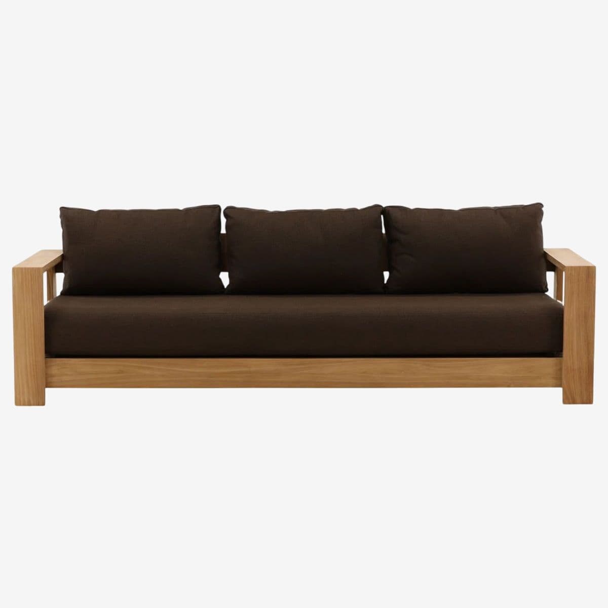 Outdoor Chocolate & Teak Sofa