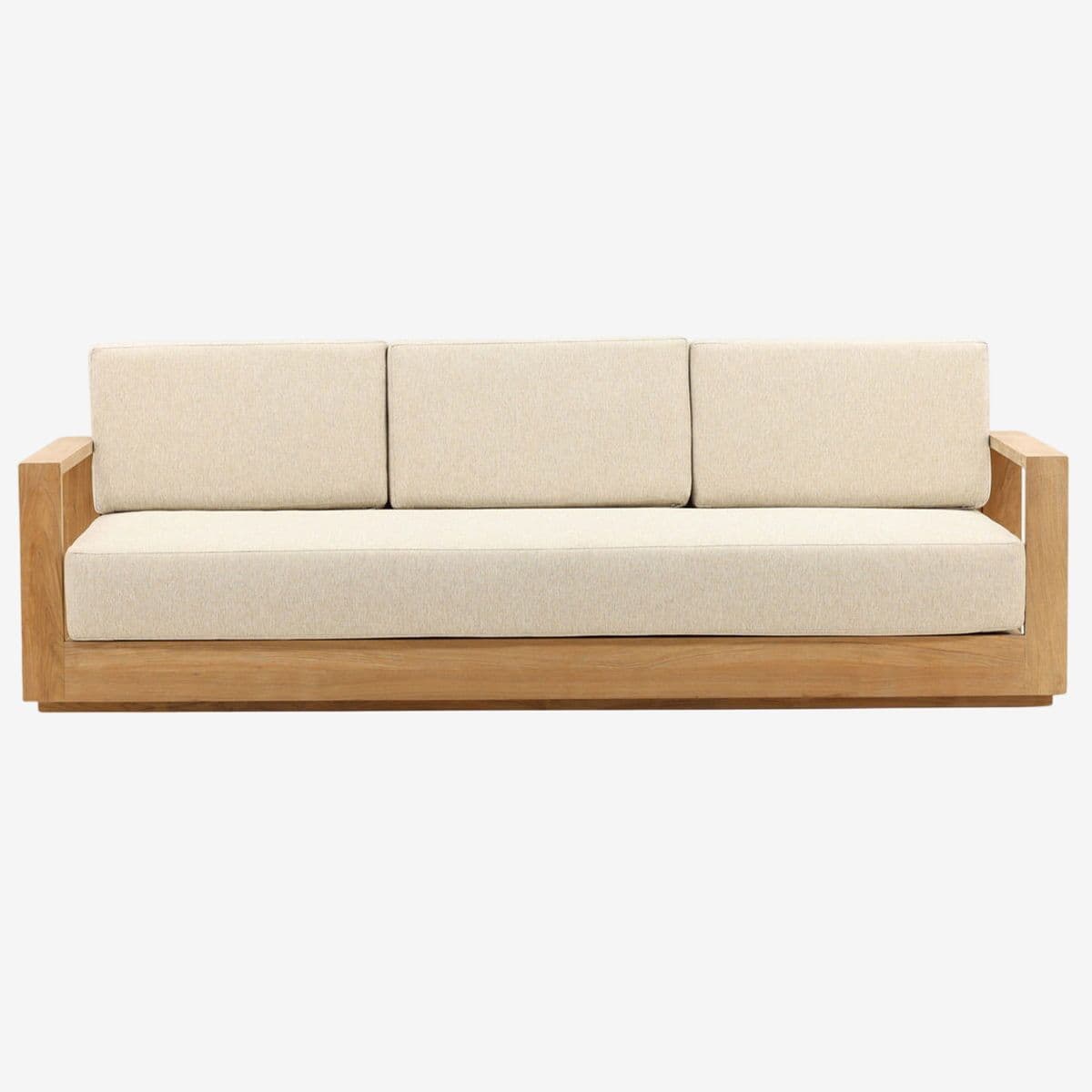 Outdoor Sand & Teak Sofa