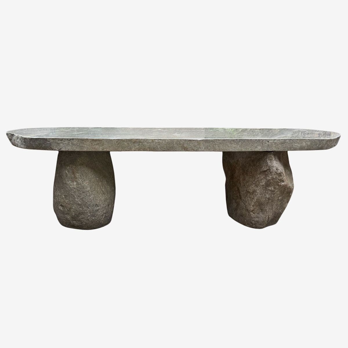 Stone Slab Boulder Coffee Table Bench