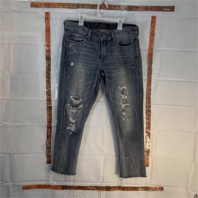 Lucky Brand Distressed Slim Boyfriend Jeans Blue Denim Medium Wash Women