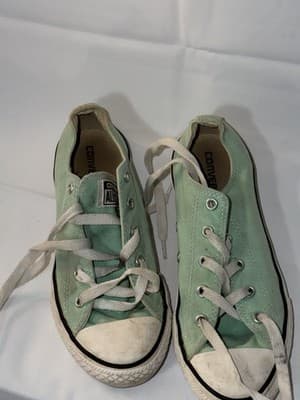 Converse All Star Vans SK8-Hi Unisex Kids Mint Green Blue Sneakers US 3 Lace Up - Image 1
