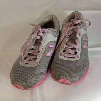 New Balance Girls' Comfort Breathable Sneakers Gray Pink Multicolor US 10.5 - Image 1