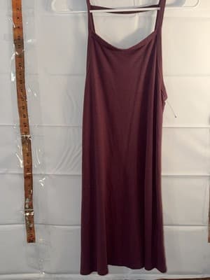 Garage Purple Knit Slip Dress Midi Scoop Neck Strappy Sleeveless P/S - Image 1