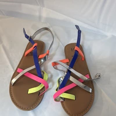 GAP Girls Multicolor Strappy Buckle Sandals Open Toe Casual US Size 4