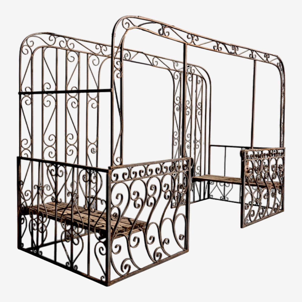Mid-Century Mediterranean Custom Wrought Iron Garden Pergola 1965 - Image 1