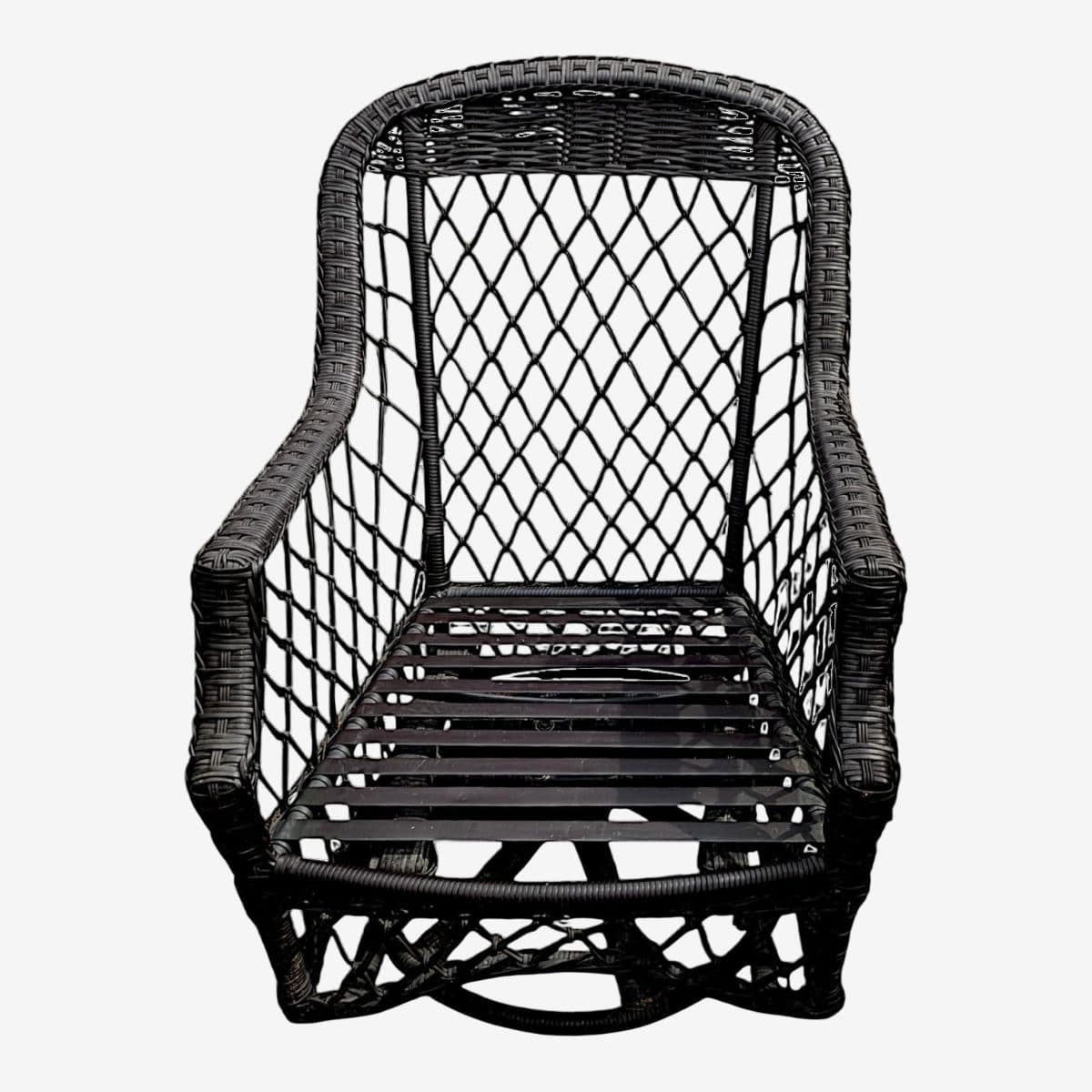 2005 Lane Weathermaster Swivel Glider High Back All-Weather Wicker Lounge Chair - Image 1