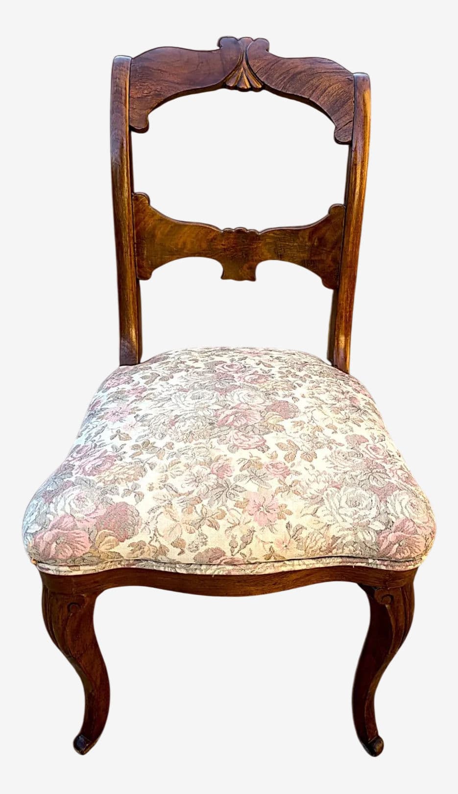 Antique Circa 1900 Victorian Hand Carved Balloon Back Side Chairs - A Pair - Image 1