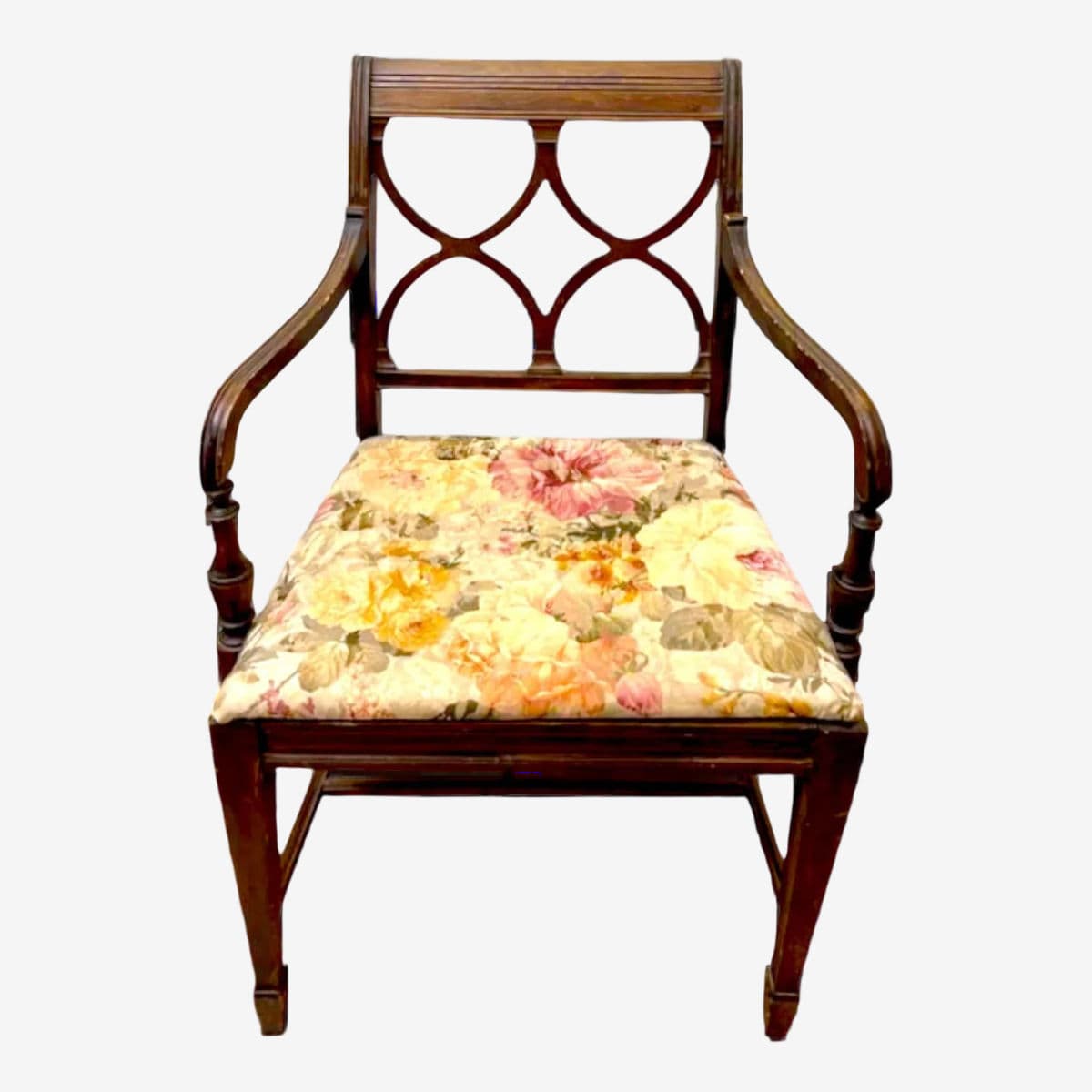 Regency Style Mahogany Wooden Arm Chair Circa Early 21st Century - Image 1