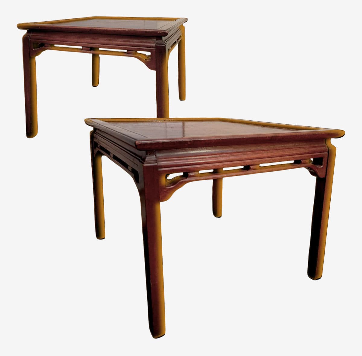 1940s Vintage Hardwood Asian Inspired Side Tables by Ferguson Bros MFG Co Hoboken N. J. - Image 1