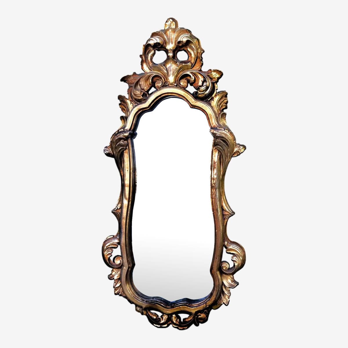 1990s Hollywood Regency Ornate Italian Grand Tour Style Giltwood Mirror