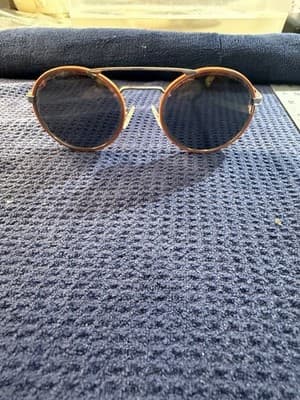 Prada SPR 51S Cinema Round Double Bridge Sunglasses Tortoise Gold VHS-2D2 54mm - Image 1