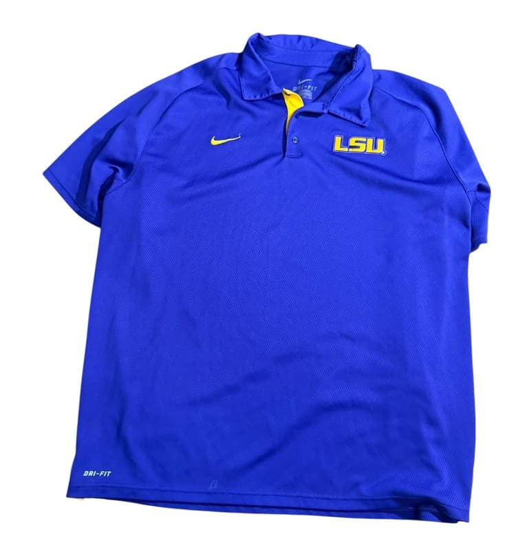 Nike LSU Tigers Dri-FIT Purple Sideline Performance Polo Shirt - Image 1
