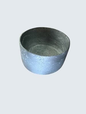 Hand Cast Aluminum Planter Pot Mexico Rustic Silver Cache Decor - Image 1