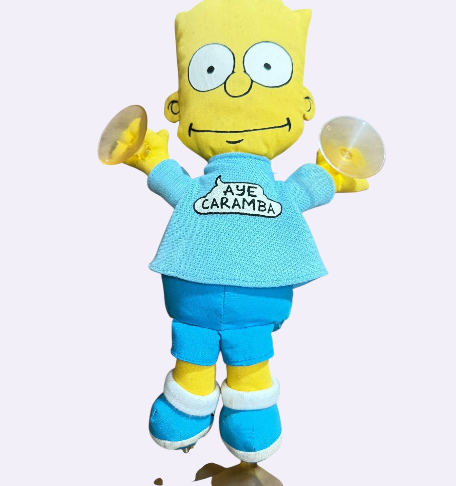 Vintage 1990 Bart Simpson Aye Caramba Plush Toy with Suction Cups Dan-Dee