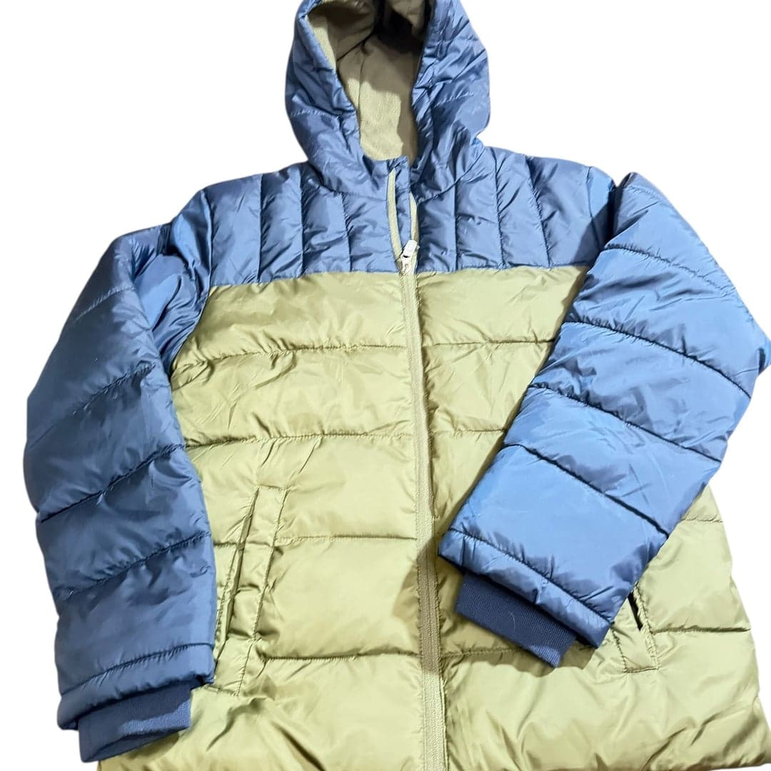 Wonder Nation Youth XXL 18 Puffer Jacket Hooded Olive Blue WB48305 - Image 1