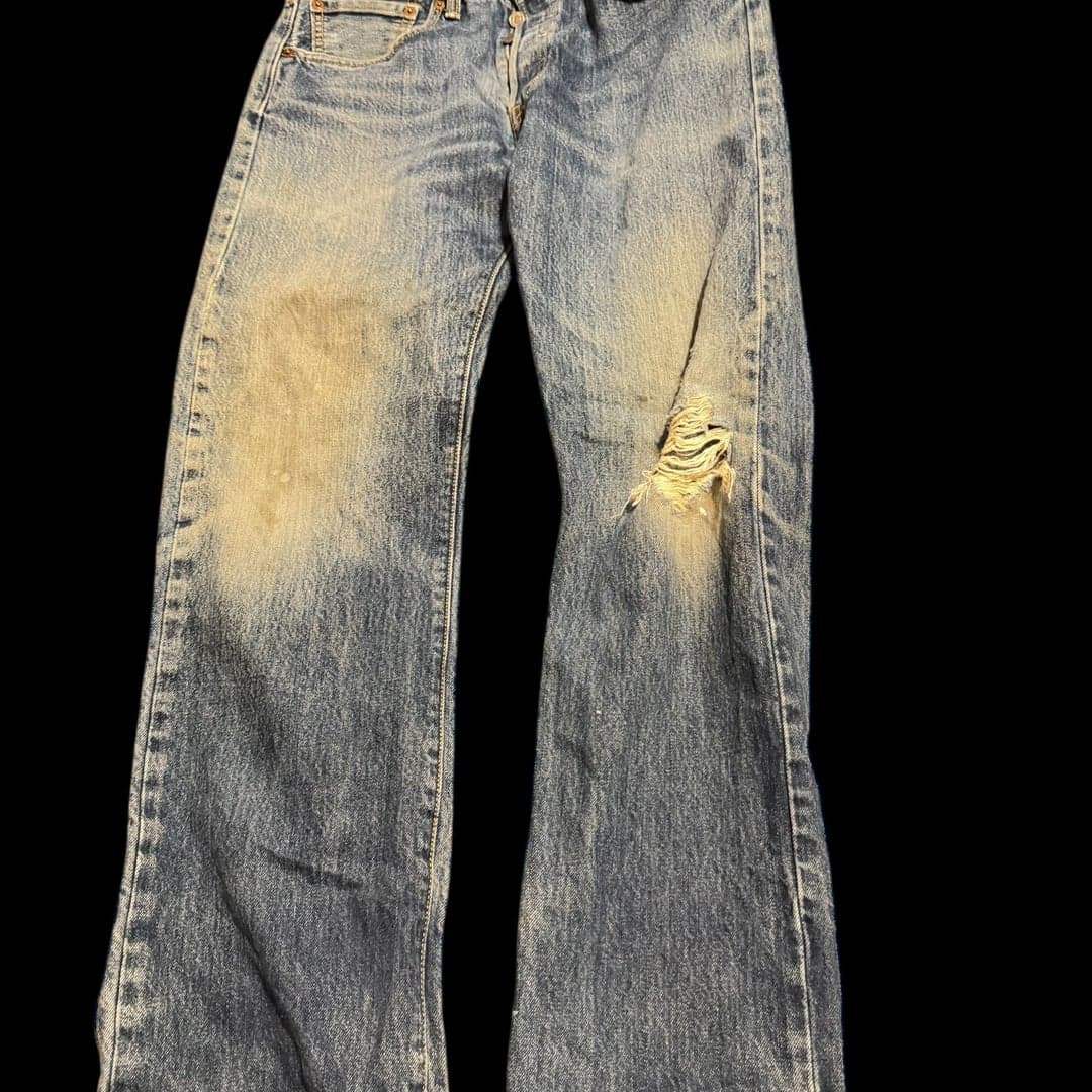 Levi’s 501 Original Fit Jeans W31 Distressed Faded Button Fly Workwear - Image 1