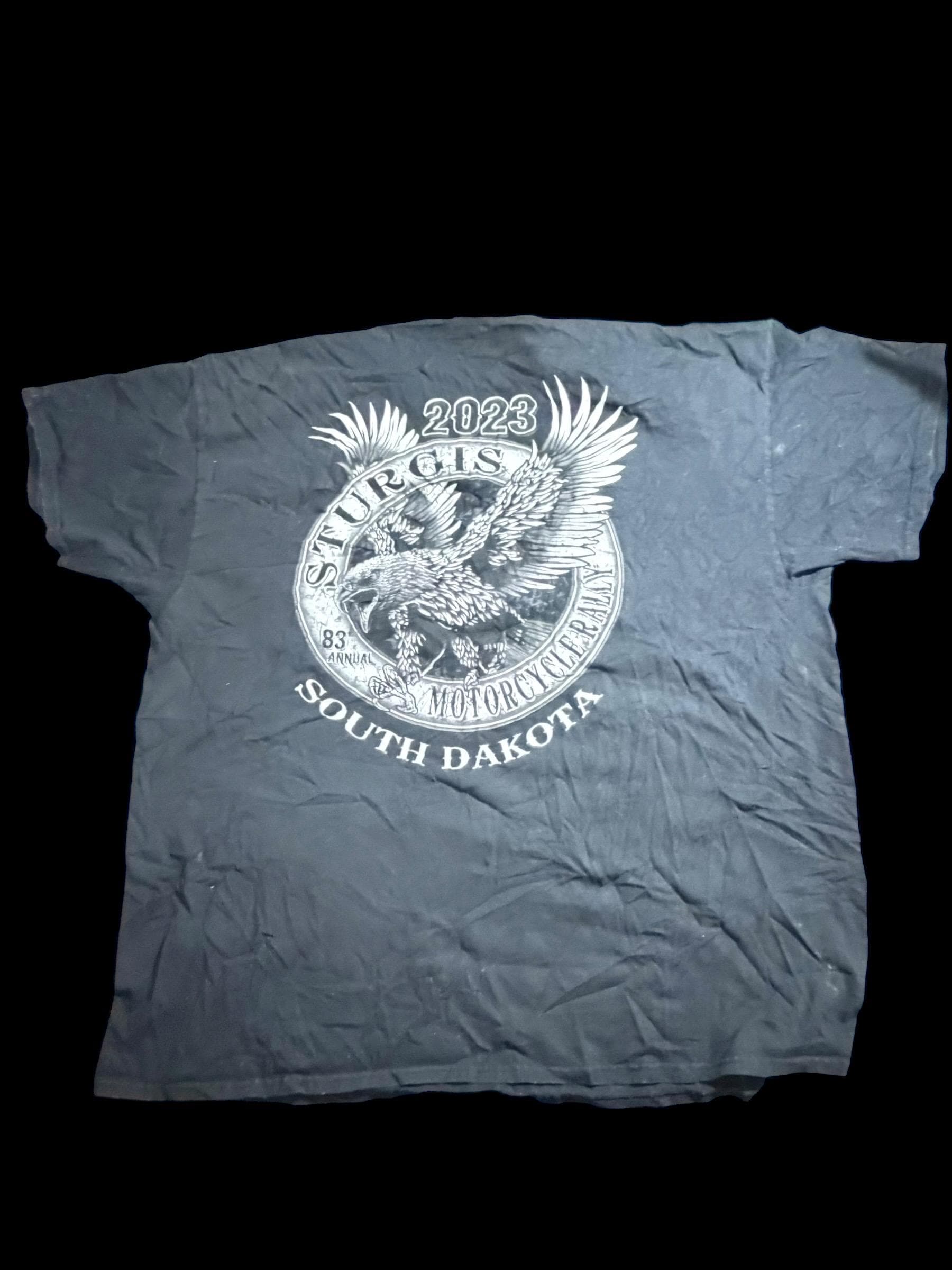 2023 Sturgis Motorcycle Rally T-Shirt | Eagle Graphic | Men’s 3XL Biker Tee - Image 1