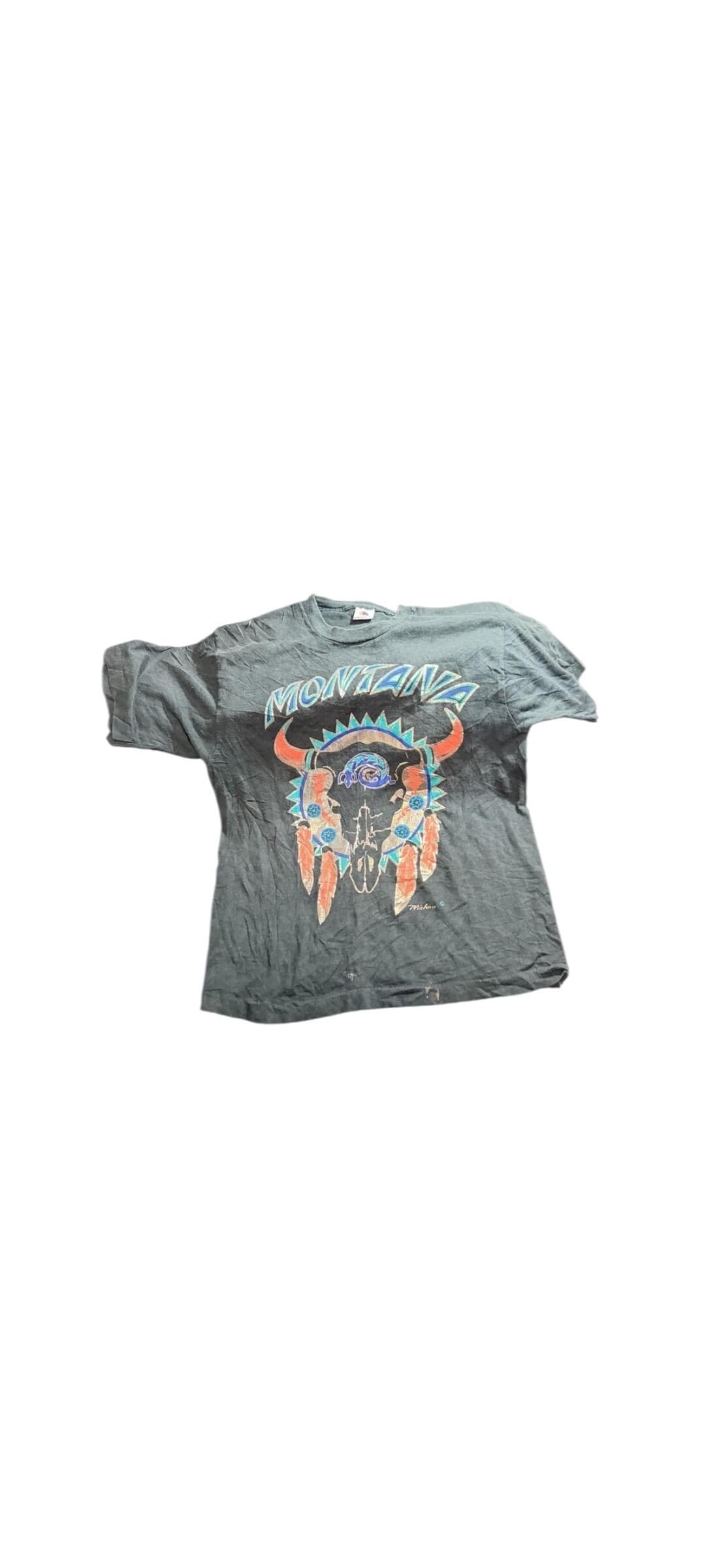 Vintage 1994 Easyriders Biker Tee Skull Feathers Southwest Graphic Hanes L USA - Image 1