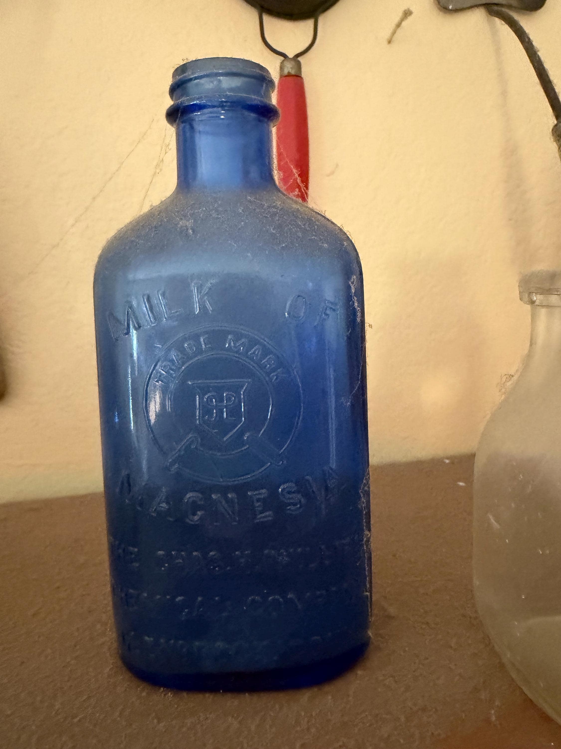 Antique Cobalt Blue Milk of Magnesia Bottle Chas H Phillips Apothecary - Image 1