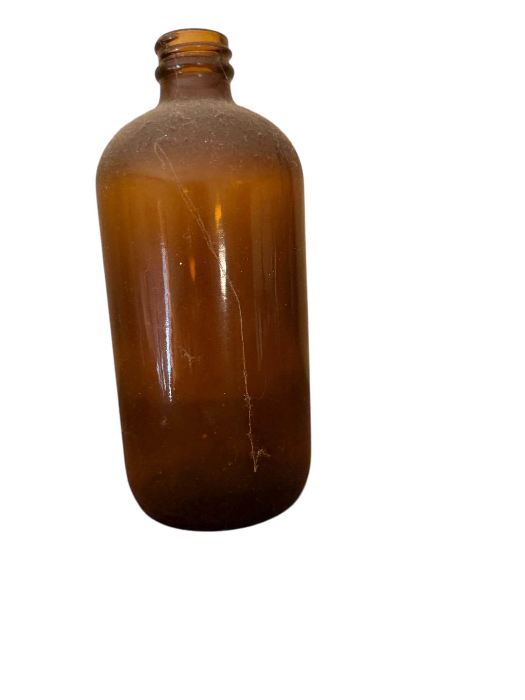 Antique Amber Glass Apothecary Bottle Early 1900s Pharmacy Decor - Image 1