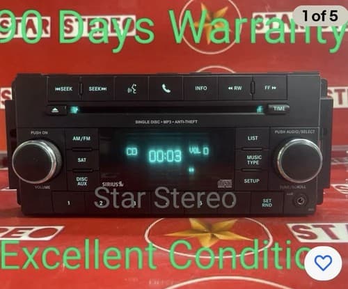 2007-2011 JEEP DODGE CHRYSLER Radio MP3 CD Player Sirius RES OEM P05091117AC - Image 1