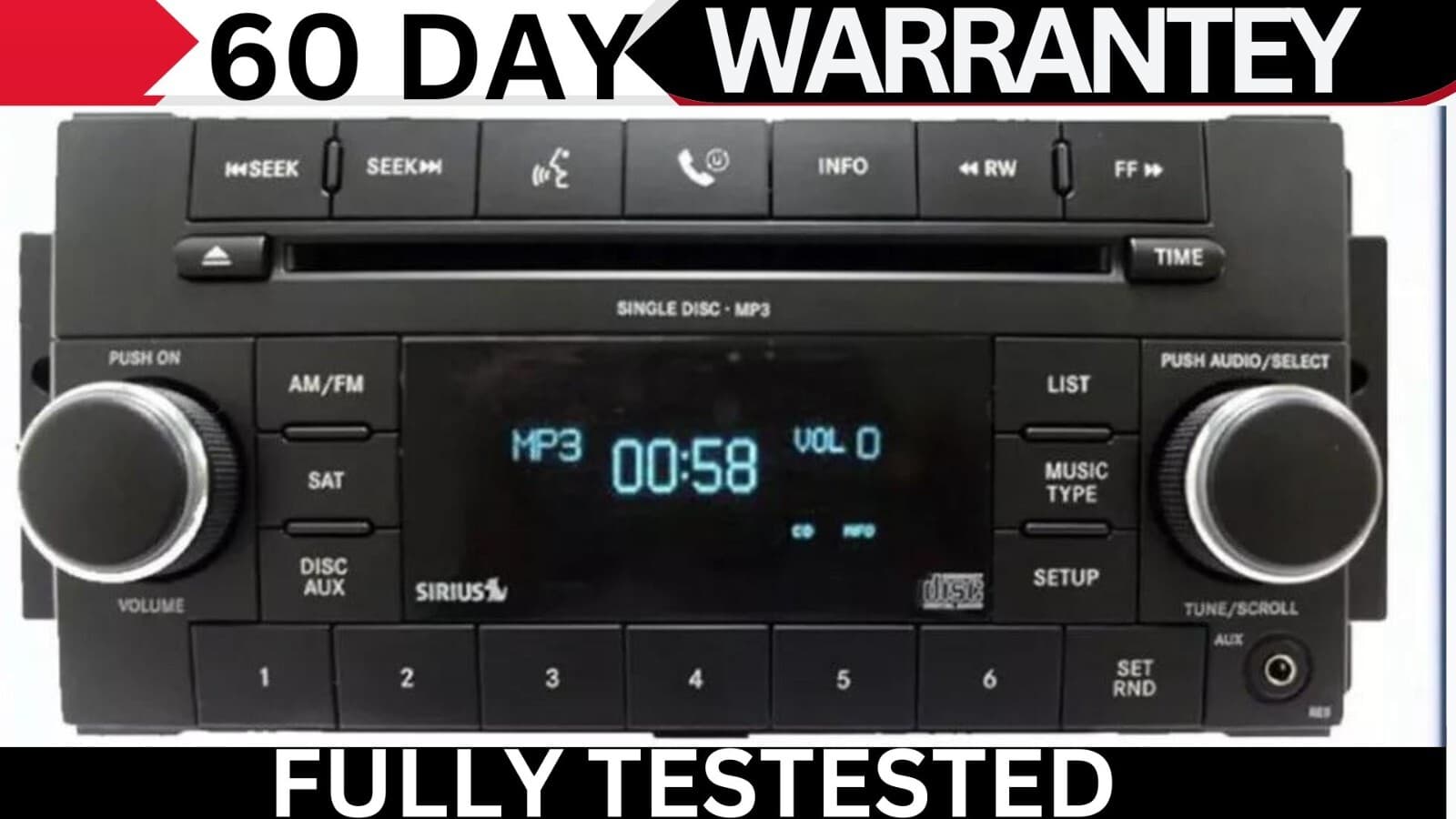2007 - 2011 Jeep Dodge Chrysler RAM RES Radio UConnect CD Player AUX CH102AU - Image 1