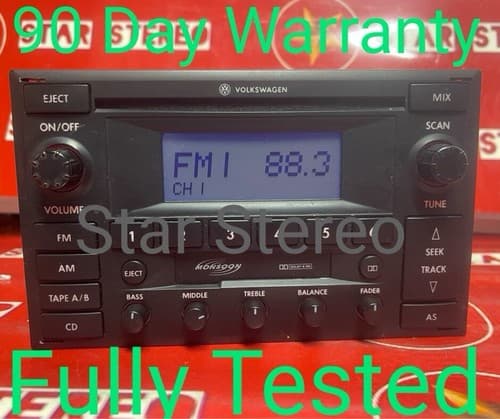 02 03 04 05 VW Volkswagen Jetta Golf Passat Radio CD Tape Player Monsoon VW110U - Image 1